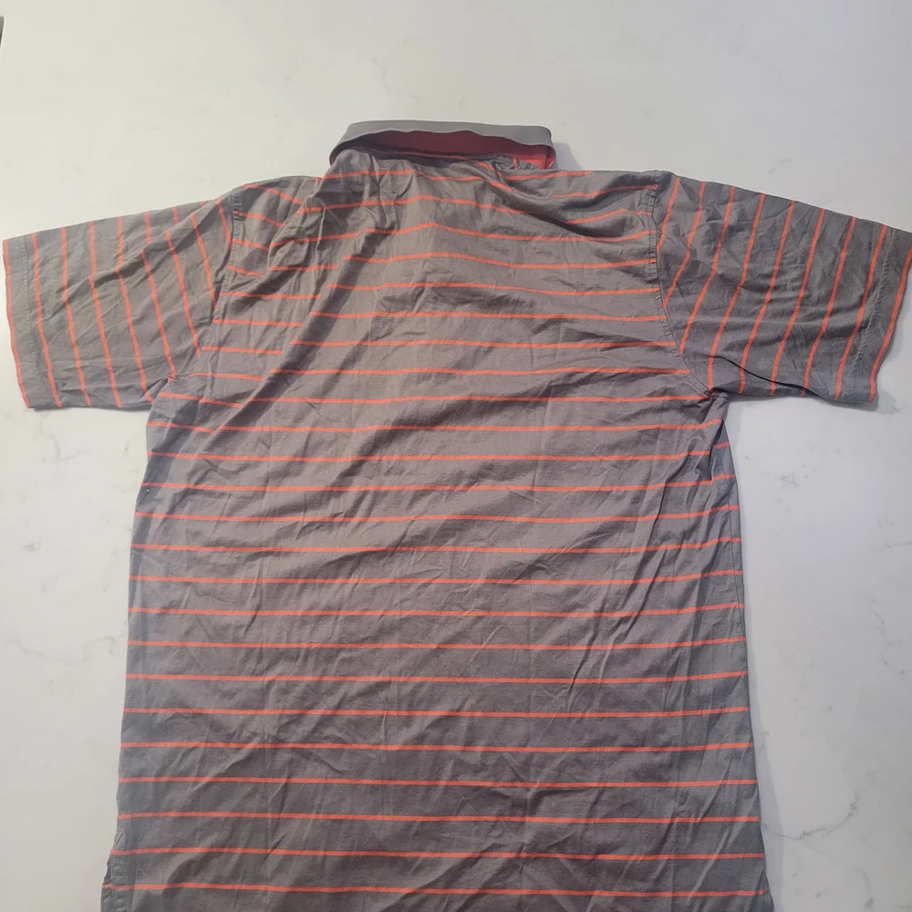 Peter Millar Gray Polo with Orange Stripes - Picture 2 of 4